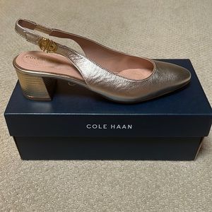 Cole Haan Go to sling back GOLD sz 8.5 NEW